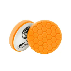 CHEMICAL GUYS Orange Hex‑Logic Medium‑Heavy Cutting Pad – Medium-Cut High-Density Foam Pad (5.5″/6″/7.5″) with Laser-Cut Hexagon Design for Even Product Distribution, Safe Paint Correction on Swirls, Scratches & Water Spots