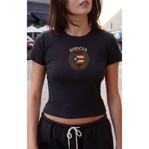 [Sale Up To 30%]Coquí & Taíno Puerto Rico Baby Tee, Y2K Graphic Baby Tee, Island Aesthetic