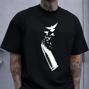 Bullet Turning Into Doves T-Shirt, Peace Symbol Graphic Tee