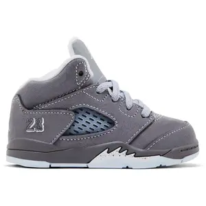 Jordan 5 Retro Wolf Grey 2026 (Toddler) Perfect Casual Daily Lifestyle Sneaker Fashion Footwear  Walking Shoe Running Sneaker