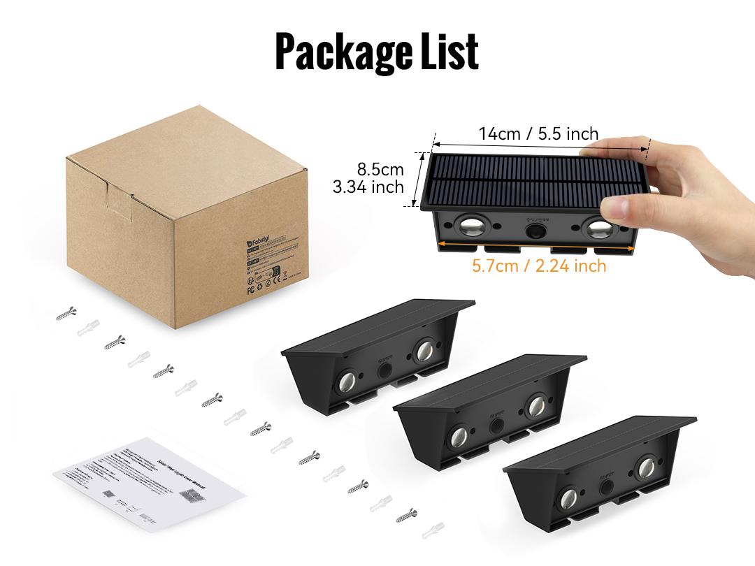 FabStyl Solar Up & Down Wall Fence RGB LED Lights, Solar Mood Decorative Lights, 5 Lighting Modes, Waterproof for Outdoor Use, Suitable for Wall, Fence, Yard, Pool, Railing, Patio, Porch, Garden. Perfect for holiday decorations FabStyl Solar Up & Down Wall Fence RGB LED Lights, Solar Mood Decorative Lights, 5 Lighting Modes, Waterproof for Outdoor Use, Suitable for Wall, Fence, Yard, Pool, Railing, Patio, Porch, Garden. Perfect for holiday decorations