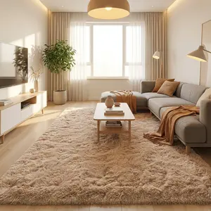 XEXSIN Camel Large Shag Super Soft Fluffy Rug for Living Room & Bedroom - Soft Shaggy Carpets for Kids' Room, Non-Slip Bottom, Modern Home Decor, Plush Indoor Nursery Carpet