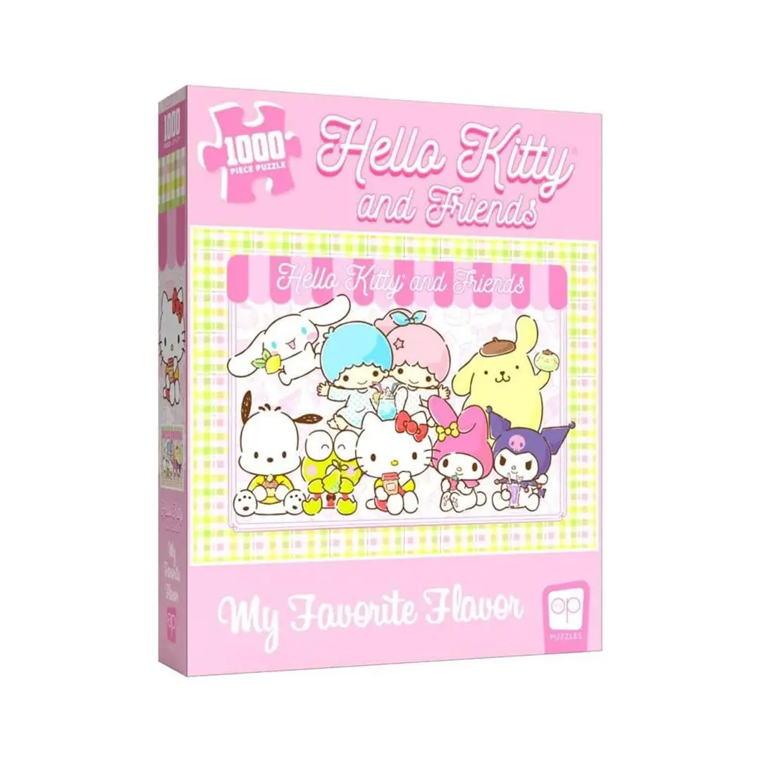 USAopoly Hello Kitty and Friends My Favorite Flavor 1000-Piece Puzzle - Precision-Cut Pieces, High-Resolution Artwork, Ideal for Fans, Sleepovers