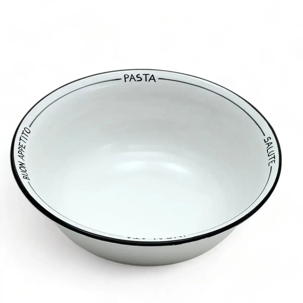 Deruta Posata Nero Large Pasta Bowl - Elegant Italian Tableware