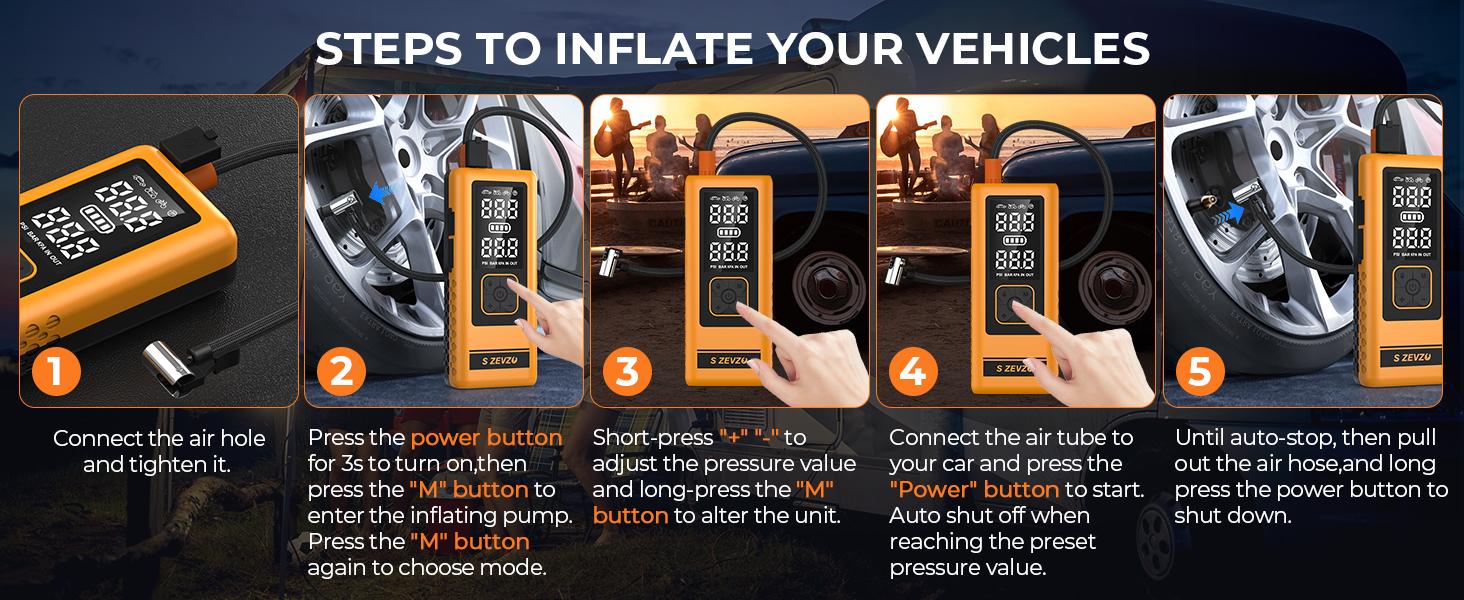 14000mAh Ultra-Safe Jump Starter with 150 PSI Air Compressor 45W Fast Charging Tire Pressure Check LED Light Jumper Cables Air Hose Storage Bag 4-in-1 Charging Cable