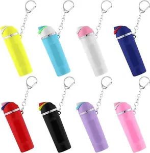 8PCS Colorful Mini Tumbler Keychain for Water Bottle, Mini Cup Keychain Chapstick Holder for Women
