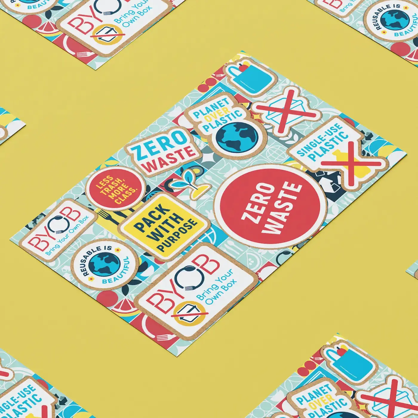 Eco-Friendly Kraft Sticker Pack (11-Piece Set)