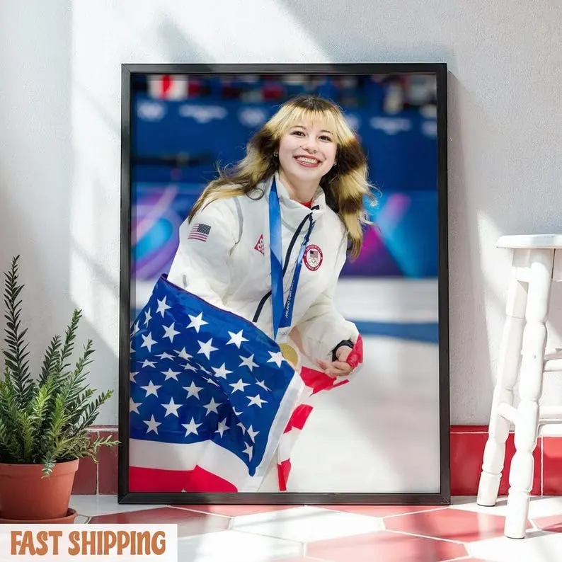 [UNFRAMED POSTER] Alysa Liu Figure Skating Poster, Ice Skating Wall Art, Skater Room Decor Gift