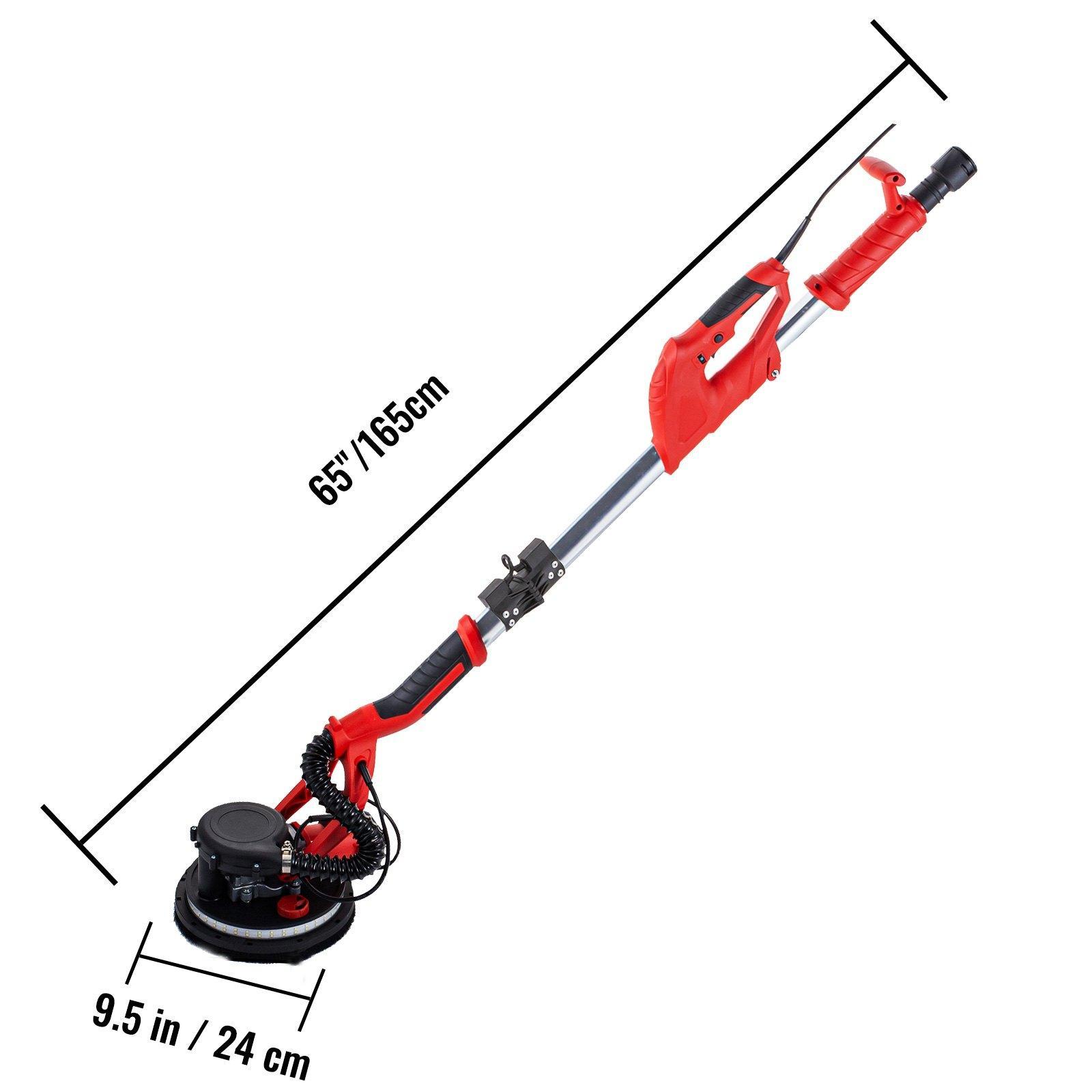 VEVOR Drywall Sander 850W Electric, Various specifications, Electric Sander Variable Speed, Telescope Handle, Vacuum Bag Drywall Sanders 6 Sand Pads