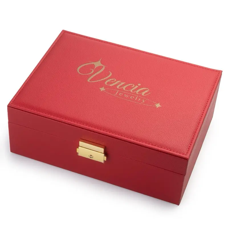 Jewelry Storage Box with Lock, Large Capacity Anti-oxidation Necklaces and Bracelets Organizer, Multi-layer Jewelry Case for Home Office, Lockable Jewelry Organize