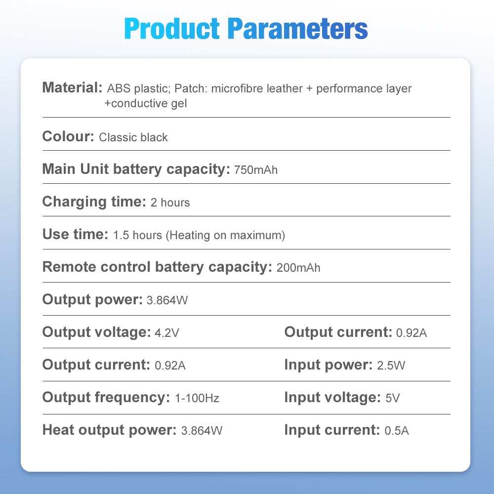 Mini Massage Patch with 3 Level Heating 6 Modes for Shoulder Neck Back Waist Leg Muscle Relaxation Menstrual Care Portable Design full body massager