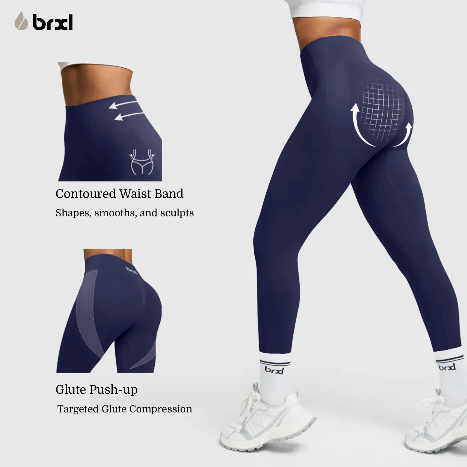 BRXL BrxlGrit Women's Seamless Plain Spandex Nylon Lycra Leggings, High Waist Tummy Control Scrunch Hip Lifting, 4-Way Stretch Squat Proof Non See Through Moisture Wicking, Workout Gym Yoga Running All Seasons Sports Bottoms [Live Discount]-brxl-1, Multi-