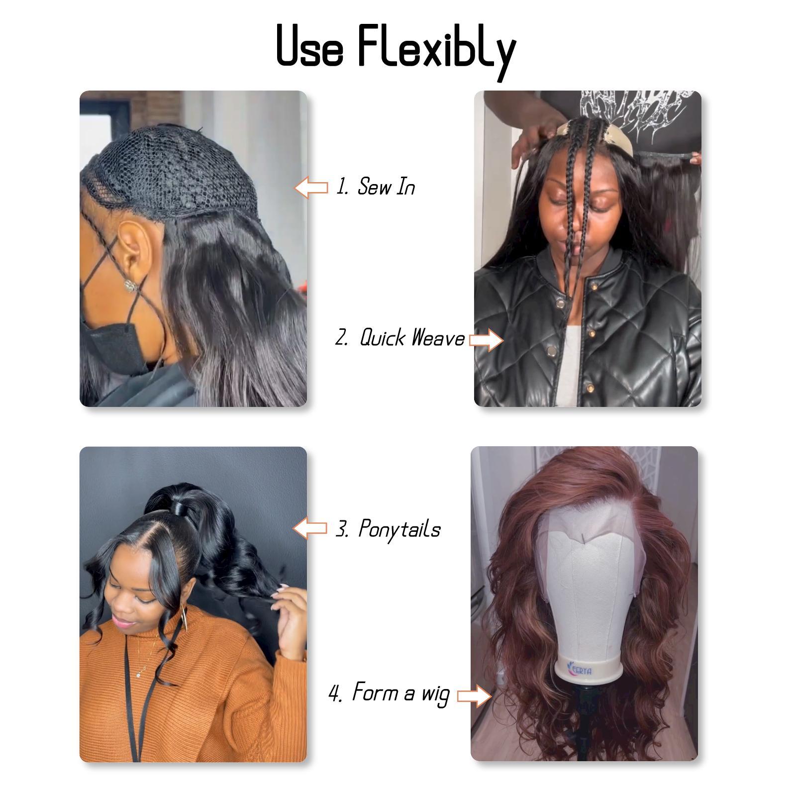 [Summervibes] Luxury Brazilian Virgin Bundles 100% Virgin Remy Human Hair Straight Body Wave Deep Curly bundles Tangle-free Re-wearable 10A Grade Salon Quality