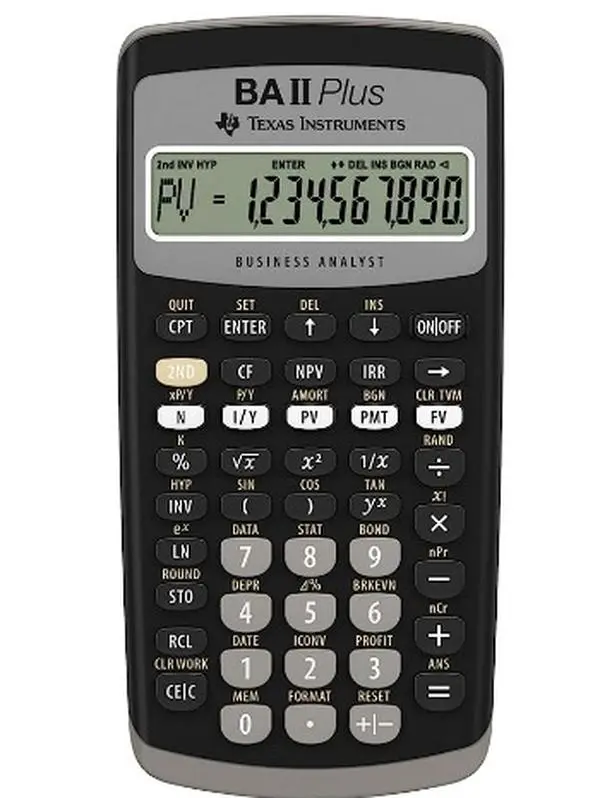BA II Plus Financial Calculator, Black Medium Plastic