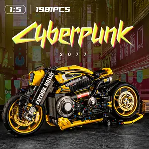 1:5 Scale Static Motorcycle Model Building Blocks, 1981PCS, DIY Assembly Creative Kit for Kids & Model Collectors