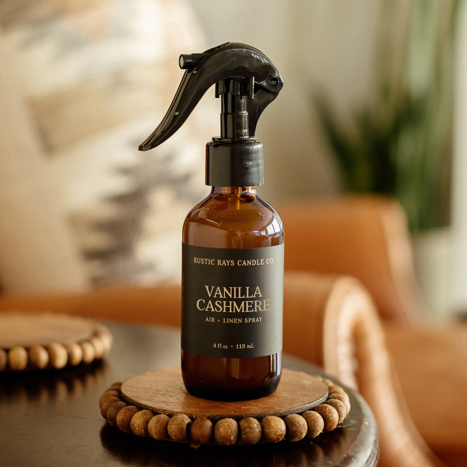 Vanilla Cashmere Room Spray - Fall Home Fragrance - Air and Linen Spray - 4 oz Glass Bottle