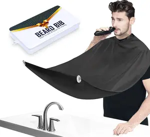 Beard Bib Apron, Beard Trimming Catcher for Men Shaving Hair Clippings Non-Stick Waterproof Grooming Cloth
