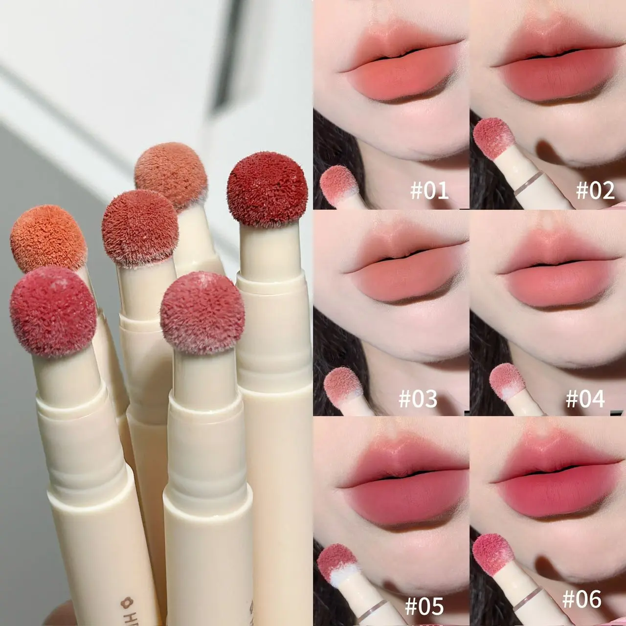 6-Piece Velvet Matte Lip Crayon Cosmetic Set - Waterproof, Long-Lasting Creamy Peach Nudes, Non-Drying Formula, All Skin Types, Perfect Fall Gift for Teens, Lipstick & Lip Gloss for Everyday-Halloween Makeup, 6-Piece Set Lipstick & Lip Gloss