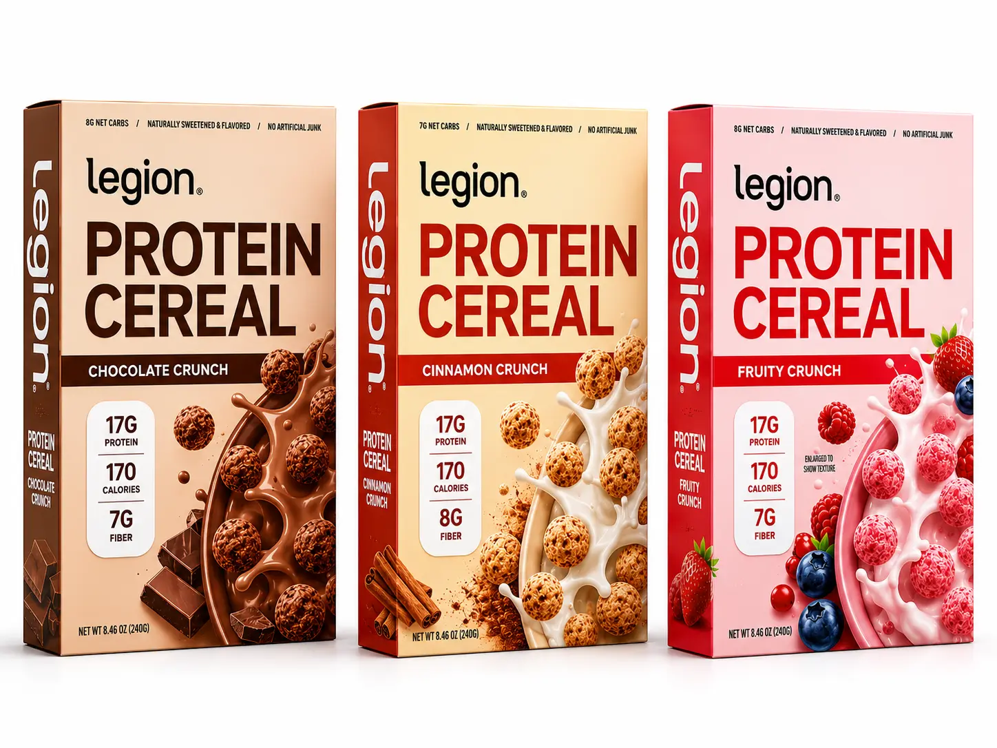 Legion Protein Cereal – High-Protein, High-Fiber, Naturally Sweetened Breakfast for Gym, Fitness, and Active Lifestyles – Plant-Based Carbs & Fats, Gluten & Soy Free