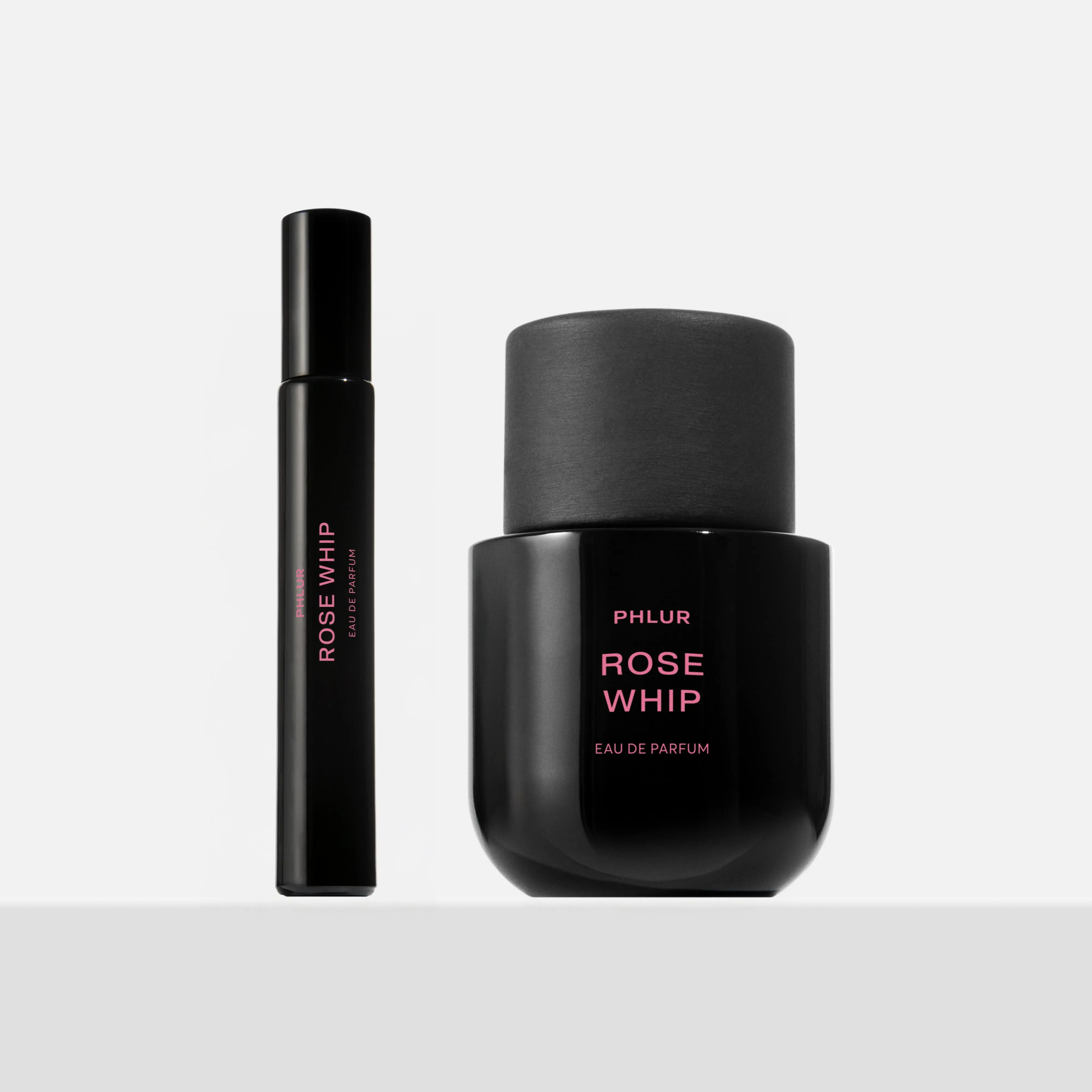 PHLUR Rose Whip Eau de Parfum Duet - Full + Travel Size Perfume Set with Rose, Black Currant & Cashmere Wood (50mL + 9.5mL)