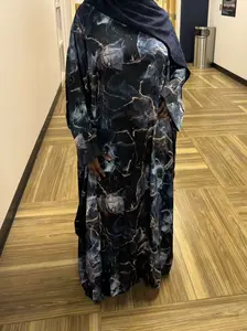Sapphire Marble Abaya w/ matching Chiffon Hijab (M)