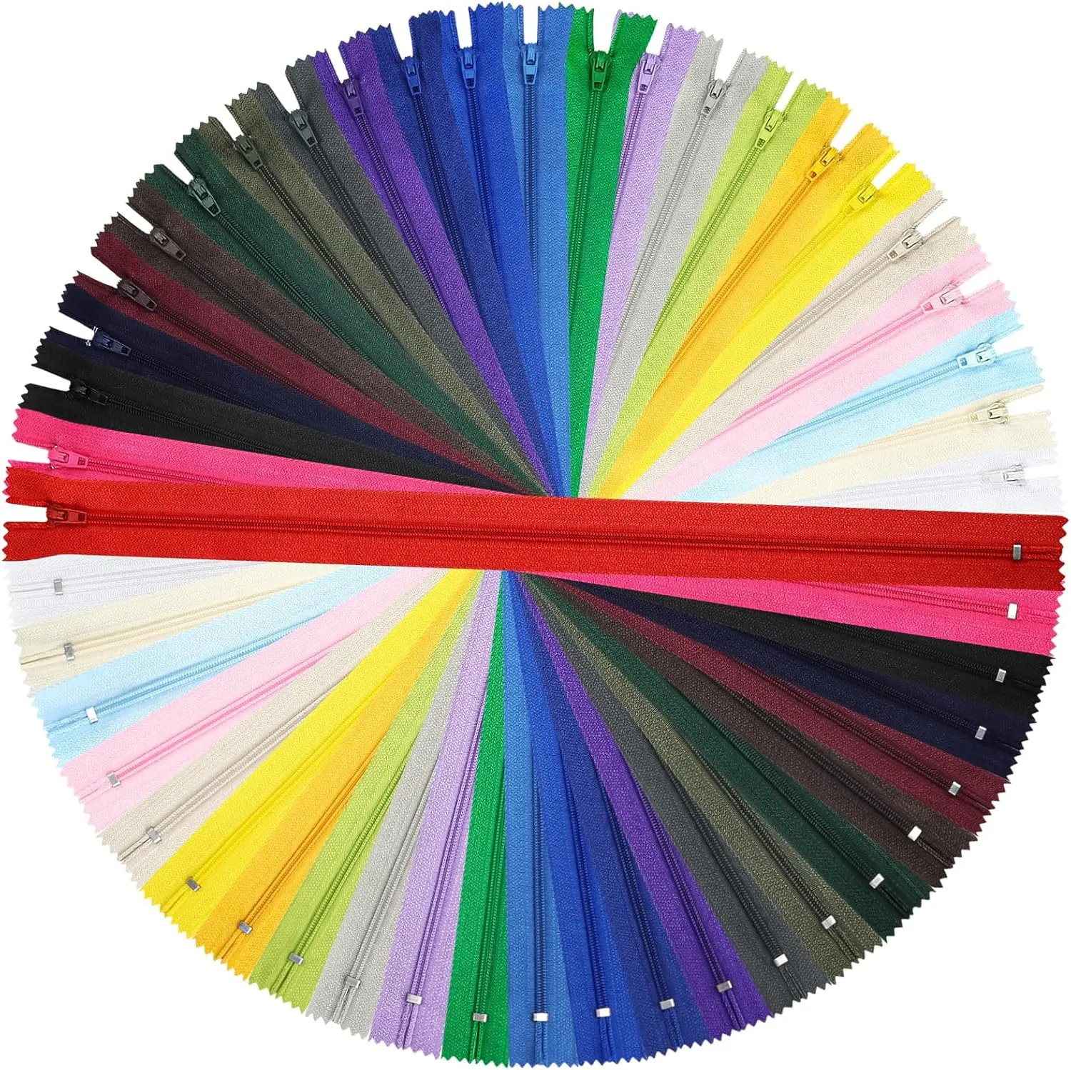 24 pcs 20cm 8 Inch Multicolor Nylon Coil Zippers for Sewing and Crafts in Vibrant Assorted Colors