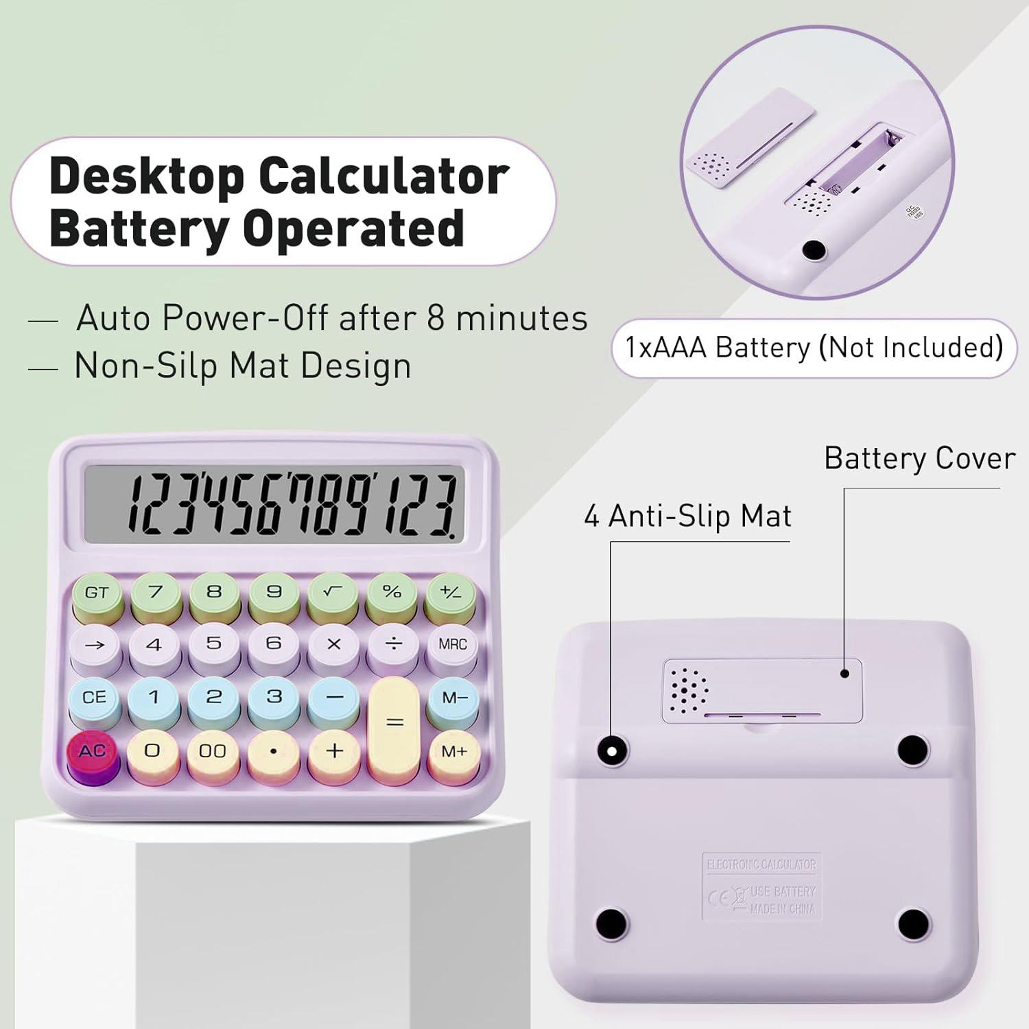 Aesthetic desktop calculator multiple color options