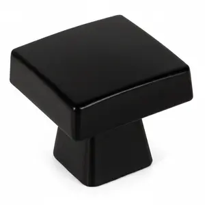 Cosmas 5233FB Flat Black Square Contemporary Cabinet Knob