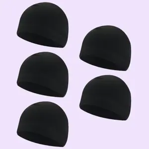 Warm Skull Caps for Cold Weather Riding - 5-Pack Men's Winter Cycling Caps - Breathable & Stretchable Knit Fabric - Machine Washable Stretchy Helmet Hat Beanie Hat