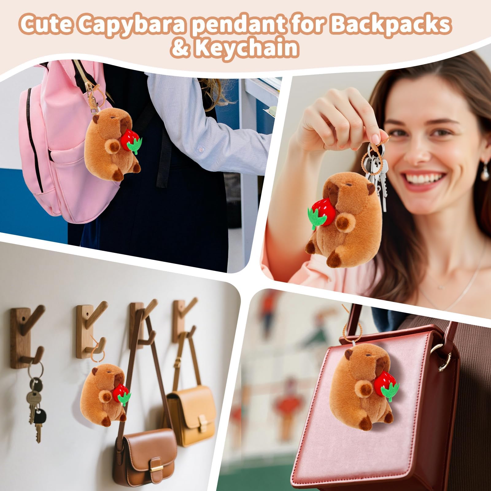 Shake Sound Capybara Keychain  – Funny Pop-Out Bubble Fidget Toy| Cute Squeeze-Sound Plush Animal| Soft Bag Charm for Backpack| Fun Stress-Relief Gift| Valentine’s Day Surprise for Kids, Teens & Girlfriend