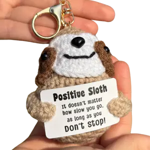Positive Sloth Keychain! Emotional Support Plushie Keychain!