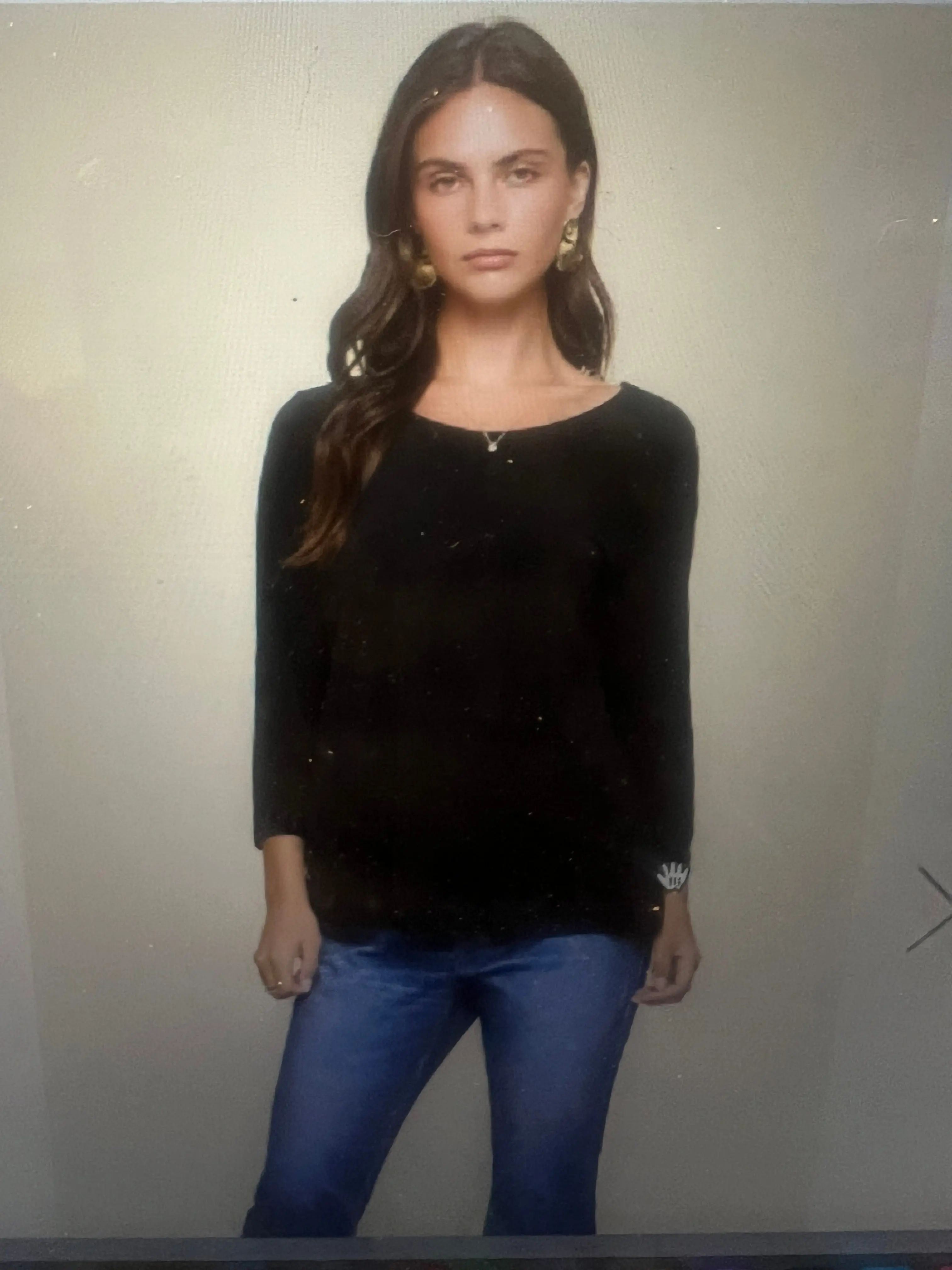Women's Basic 3/4-Sleeve Blouse, Versatile Rounded Neck Non-Iron Shirt for All-Season Wear