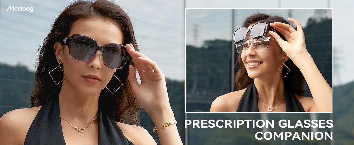 Meeloog Polarized Fit Over Glasses Sunglasses for Women Men Square Oversized Lightweight TR90 Frame TRAC Lens UV400 Protection ST2106 Trendy Beach Eyewear