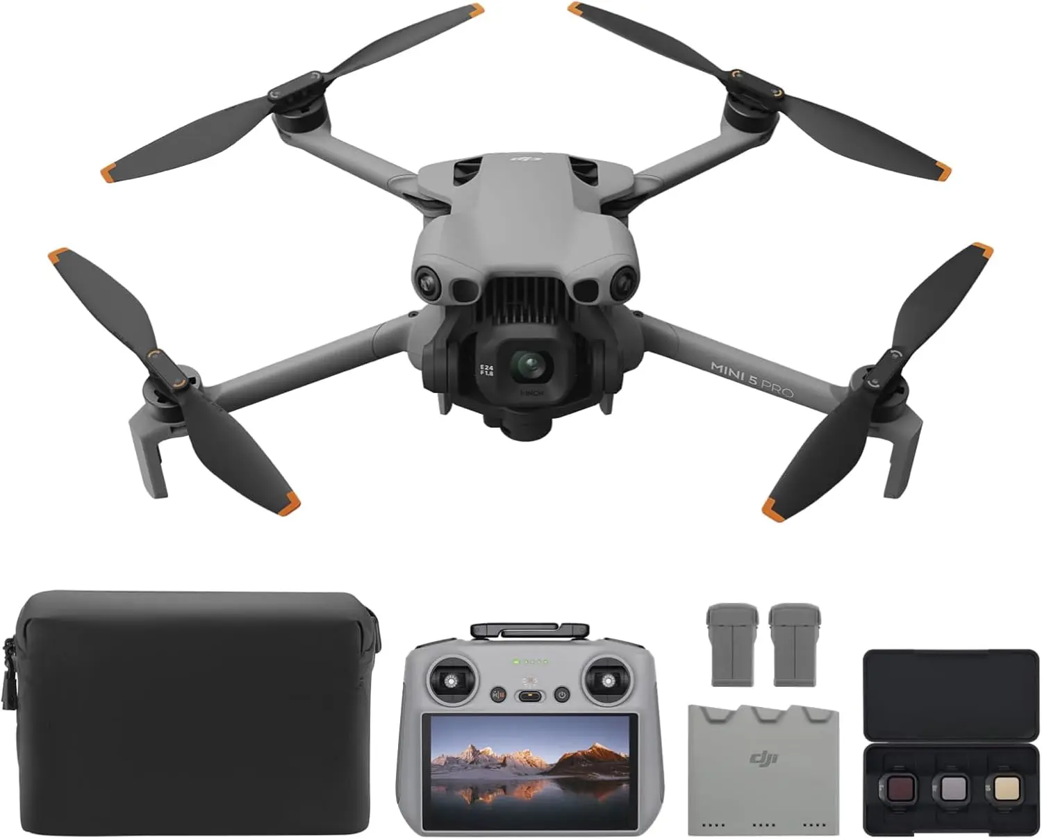 [Pre-Owned Options] DJI Mini 5 Pro Fly More Combo with DJI RC 2, Drone with Camera, 1-Inch CMOS, 4K Drone for Beginners with Omnidirectional Obstacle Sensing, ActiveTrack 360°, 225° Gimbal Rotation, 3 Batteries