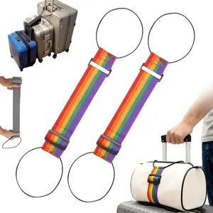 Zaleeta Multi Use Strong Adjustable Luggage Connector Straps, 2 Pack Add a Bag Luggage Straps, Adjustable Bungee Elastic Belt to Connect Two Suitcases for Travel