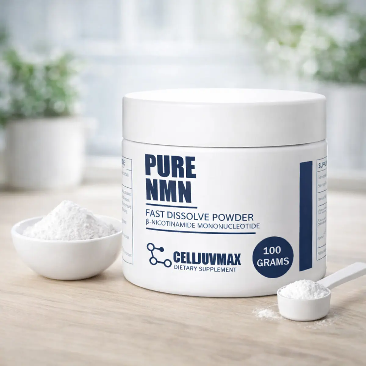 NMN (Nicotinamide Mononucleotide) Pure Powder NAD+ Supplement for Energy, Focus, Mitochondrial Health Brain Booster Fitness