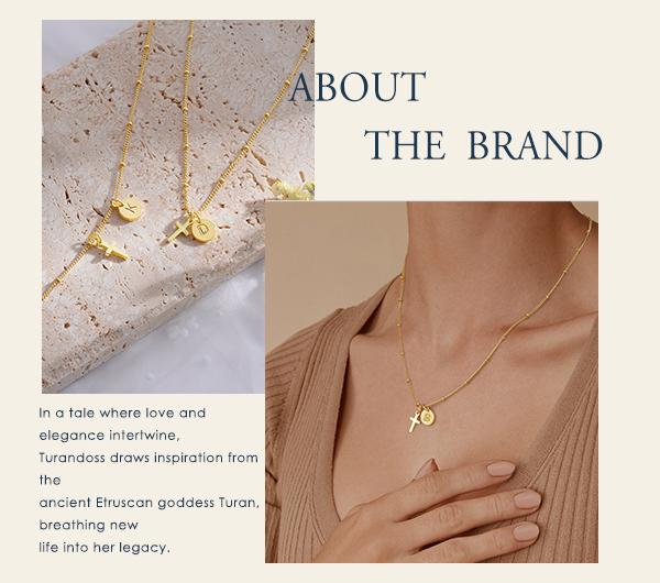 Turandoss 14K Gold Plated Cross Initial Necklace – A-Z Letter Disc Pendant, Dainty Faith Jewelry Valentine's Day & Birthday Gifts for Women and Girls SpringStatements