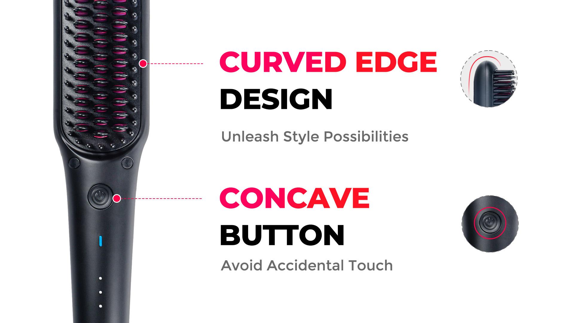 TYMO iONIC MINI-Hair Straightener Brush - Lightweight and Comfortable handle muk straightener Straightening Comb Straightening Iron