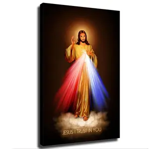 Divine Mercy Jesus I Trust In You Canvas Poster Holiday Gift HD Picture Modern Aesthetics Mural Wall Art Decoration (Unframed,16*24inch)