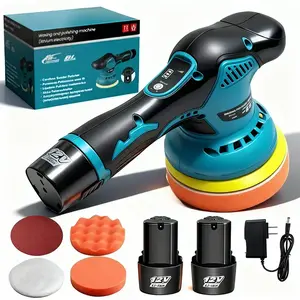Cordless Car Buffer Polisher Kit, 6 In Mini Orbital Polisher with 2 Pack 12V Rechargeable Batteries, 8 Variable Speed (2800-5500RPM) for Car Detailing, Scratch Removing #fathersdaygift