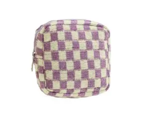 Mini Checkered Makeup Cosmetic Bag