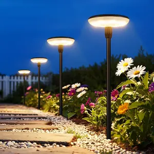 LETMY Solar Pathway Lights Outdoor, 4/8 Pack Durable Metal Solar Path Lights, Auto On/Off Garden Lights Solar Powered, IP65 Waterproof Solar Lights Outdoor for Landscape, Path, Garden, Patio, Driveway