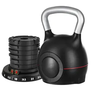 Adjustable Kettlebell: 7 Weight Levels (5-44 lbs), Die-Cast Aluminum & ABS for Full-body Training