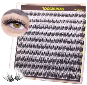 Fairy Lash Clusters 9-12mm Wispy Eyelash Clusters 160pcs Natural Cluster Eyelash Extensions CC Curve Individual Lashes Natural Look Short Thin Band Eyelashes Clusters by TOOCHUNAG