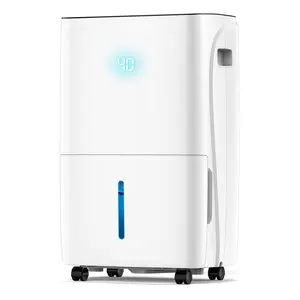150 Pints Energy Saving Dehumidifier for Home & Basement with Drain Hose, Front LED Display and 8L Water Tank, Ideal for Spaces up to 7500 Sq. Ft., Featuring Auto Defrost,3 Modes, 24H Timer