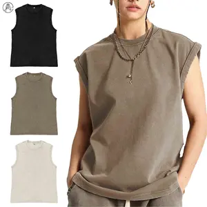 Arssm 3-Pack Acid Wash Tank Tops – Unisex Sleeveless Cotton Muscle Tee & Cut-Off Loose Fit Vintage Streetwear for Summer Layering & Casual Outfits
