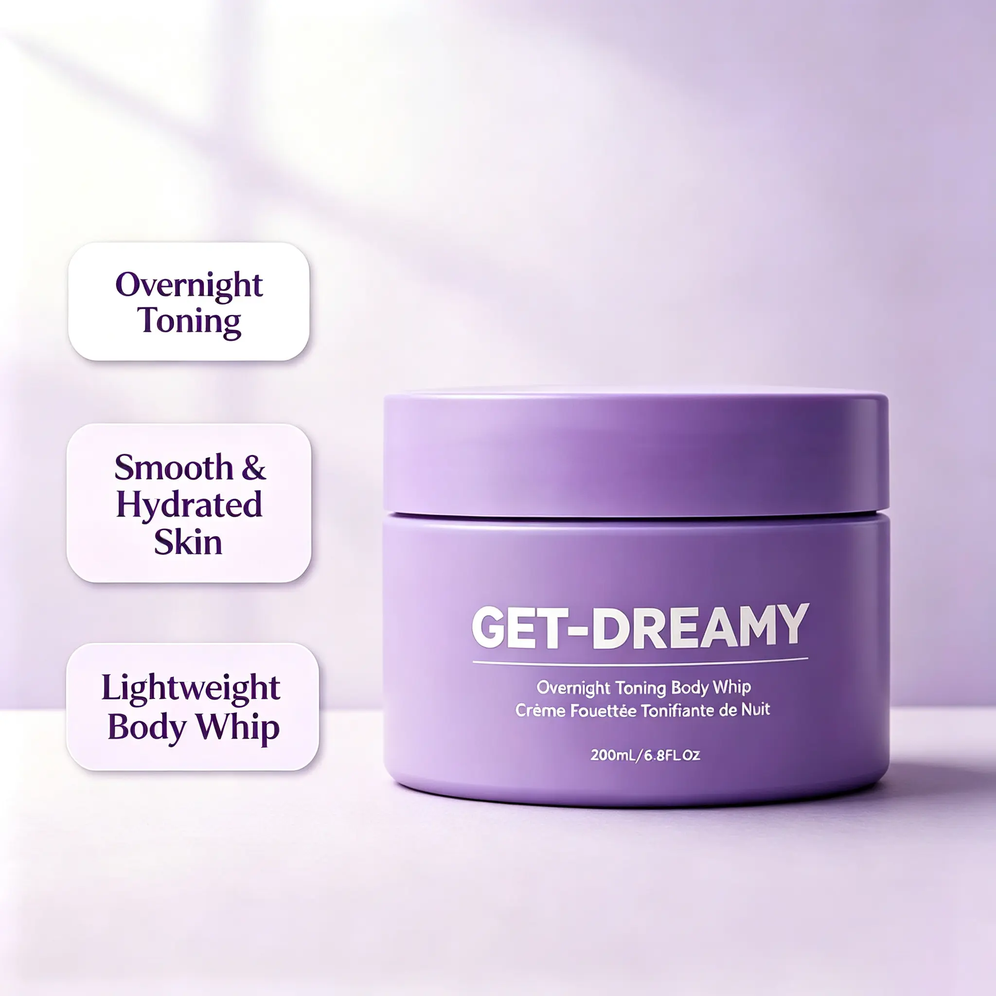 MAËLYS GET-DREAMY Overnight Body Whip Cream, Clinically Tested Skin Firming Lotion with Milk Thistle & Ginseng Rose Extract, Nourishing Gel to Improve Loose Body Skin,200mL/6.8oz