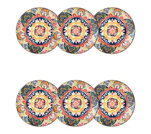10 Strawberry Street Set of 6 Fiesta Bloom Salad Plates