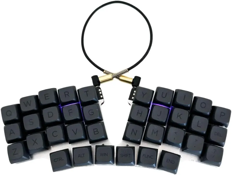 Split Ergonomic Mechanical Keyboard, Powered by QMK, Keyboard Comes Fully Assembled with MX Switch Support, 36-Key Layout, USB-C Connectivity, 28 Extra Keycaps & Switches Included