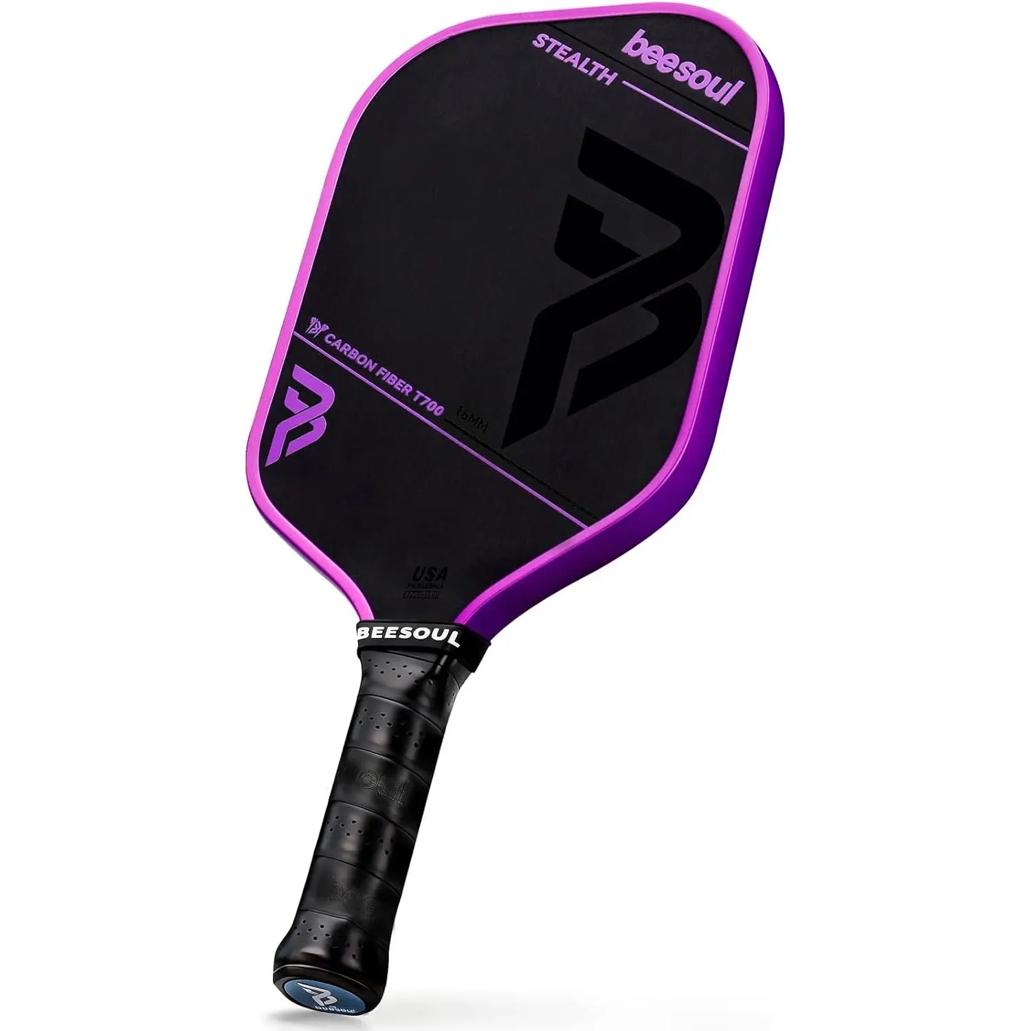 Beesoul Stealth Core Pickleball Paddle, Thermoformed T700 Raw Carbon Fiber Face for High Spin, USAPA Approved with a 16mm Honeycomb Core for Power and Control